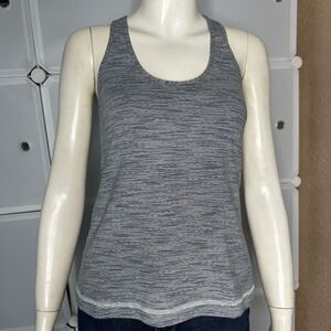 Lululemon Cool Racerback Gray Tonka Stripe Tank Size 6